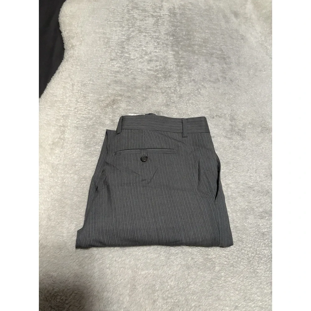 Banana‎ Republic Modern Fit Men's Gray Striped Wool Dress Pants 36x32 Trousers